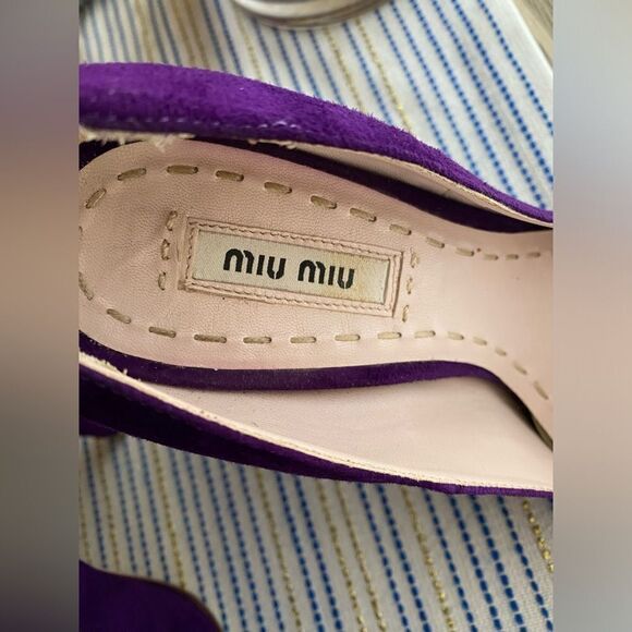 Miu Miu Women's  Suede Purple Classic Heels Shoes Size 36 - Picture 3 of 13